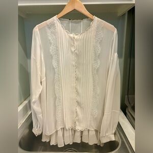 Roberto Cavalli Sheer Ivory Blouse